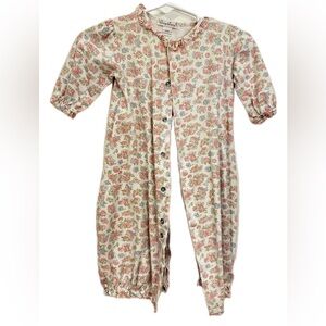 Kissy Kissy Floral Print Footie - pink, white, blue